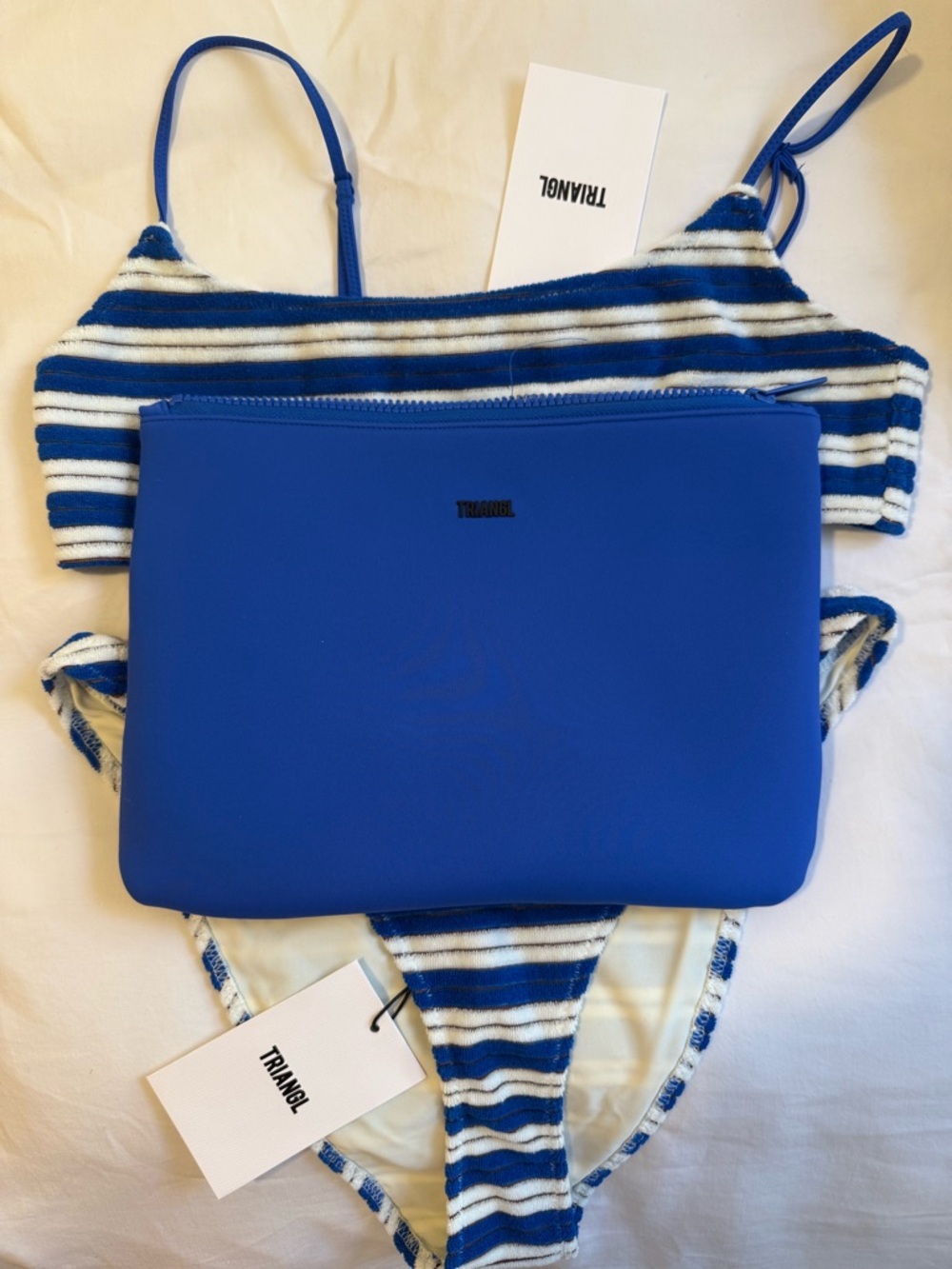 triangl swimwear Blue and White Striped Bikini Set - Picture 4 of 8
